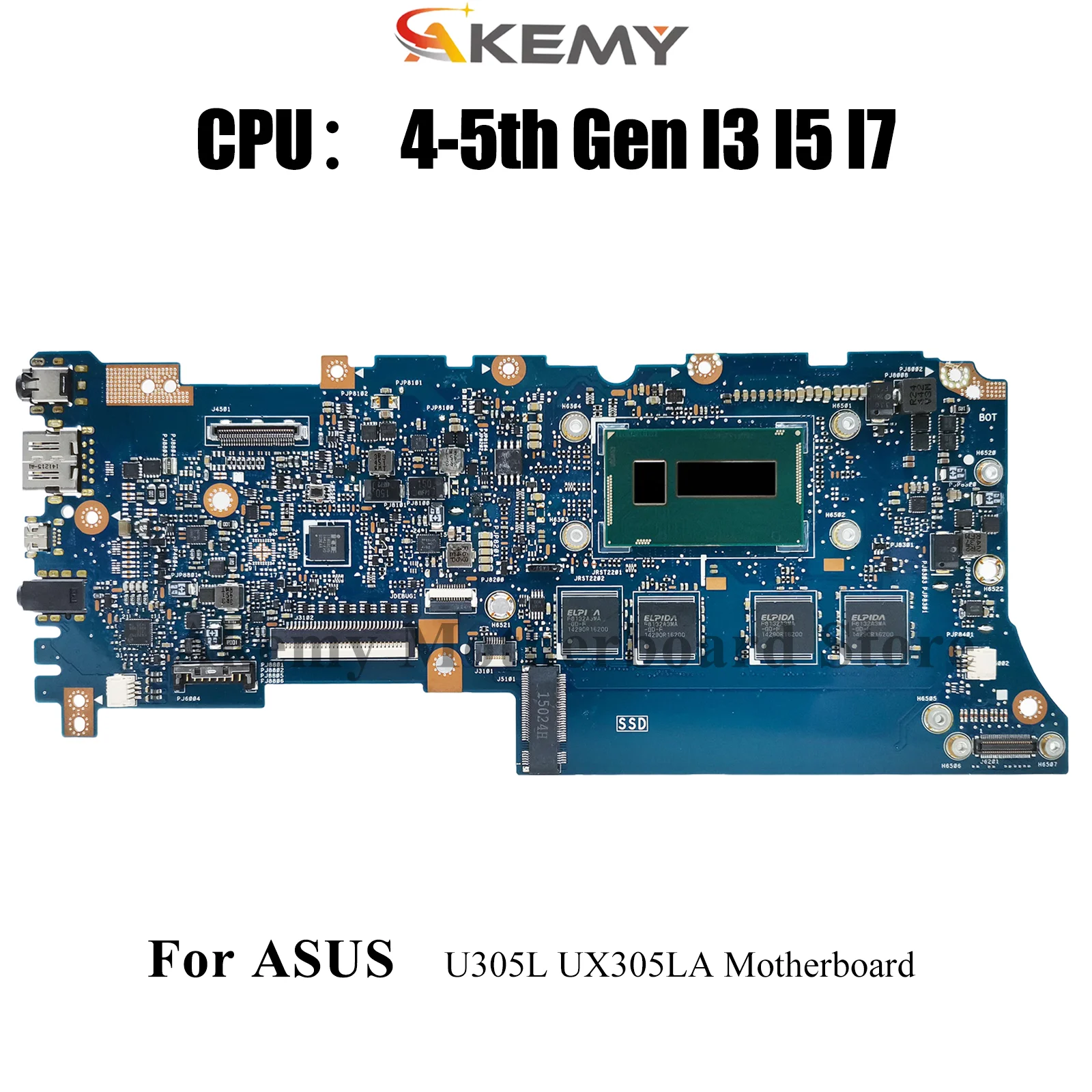 

UX305LA Материнская плата для ноутбука ASUS ZenBook UX305L U305L UX305LA Материнская плата для ноутбука с процессором I3 I5 I7 100% тестирование ОК быстрая доставка