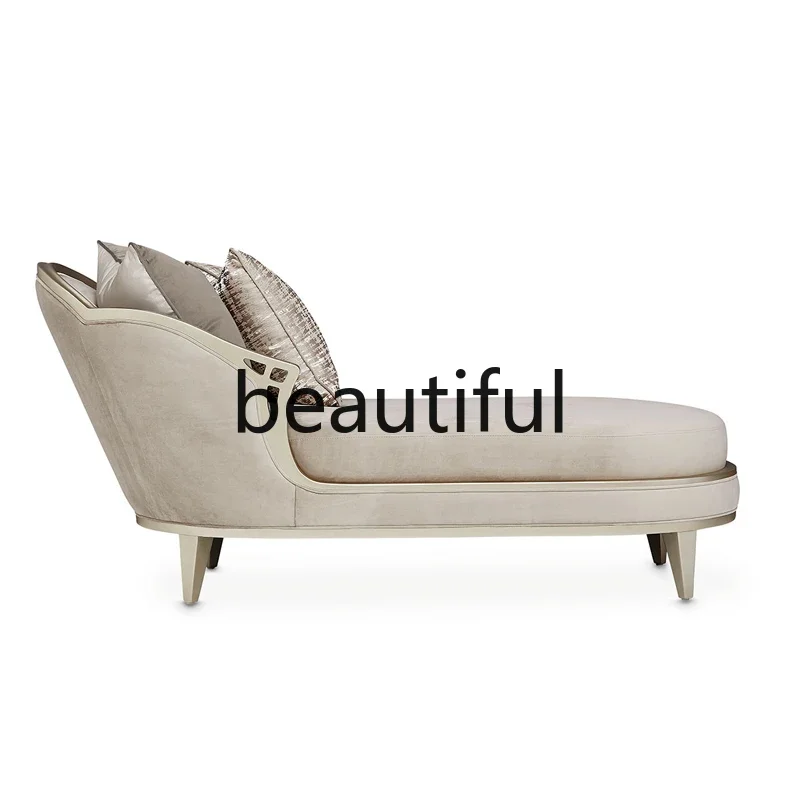 X  Light luxury solid wood chair living room leisure sofa, high-end recliner