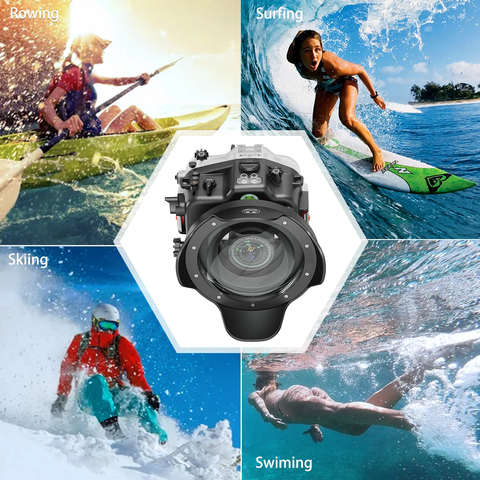 Seafrogs caixa à prova d'água para câmera fujifilm X-H2 xf 18-55mm 1:2.8-4r 40m de profundidade caixa de mergulho subaquático para mergulho