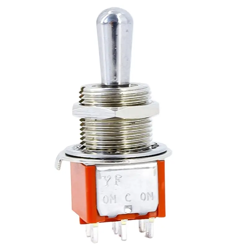 ABVB-For Guitar Bass Compatible 3 Way For Guitar Toggle Switch 6 Pin For On/OFF/On Selector Switch 2A 250VAC/5A 125VAC