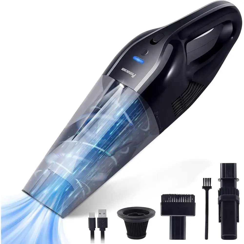 Cordless Handheld Vacuum 10000Pa Suction Lightweight 18lbs HEPA Filter LED Light Quiet 800ml Dustbin Rechargeable Battery Dust