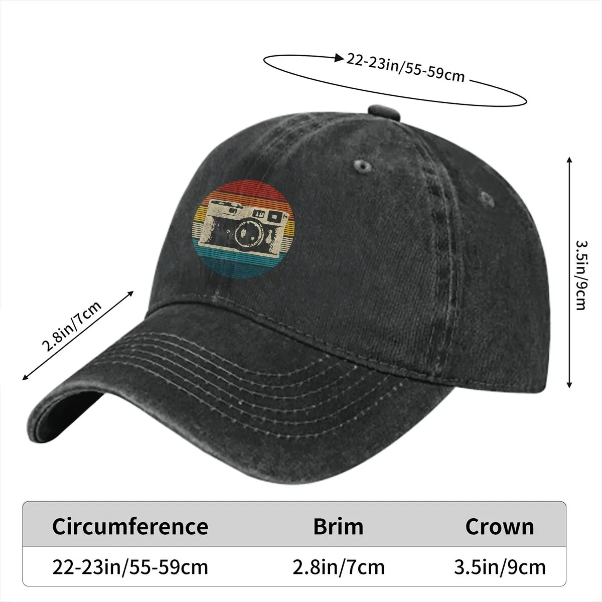 Washed Men's Baseball Cap Vintage Photography Trucker Snapback Cowboy Caps Dad Hat Photographer Camera Patent Golf Hats