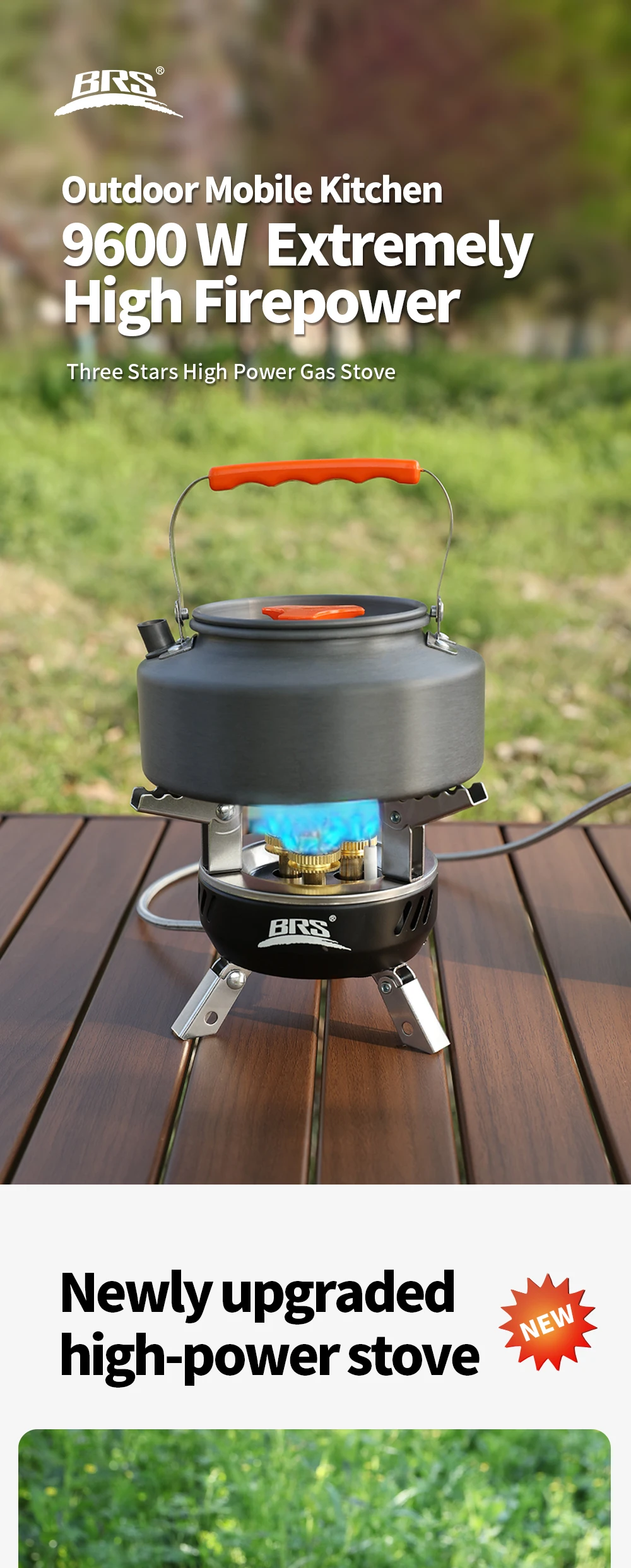 BRS-203 Core Camping-Gaskocher Hochleistungs-Tragbarer Touristenbrenner Outdoor Elektronische Zündung Camping-Ofen Picknick-Ausrüstung – Detail 1