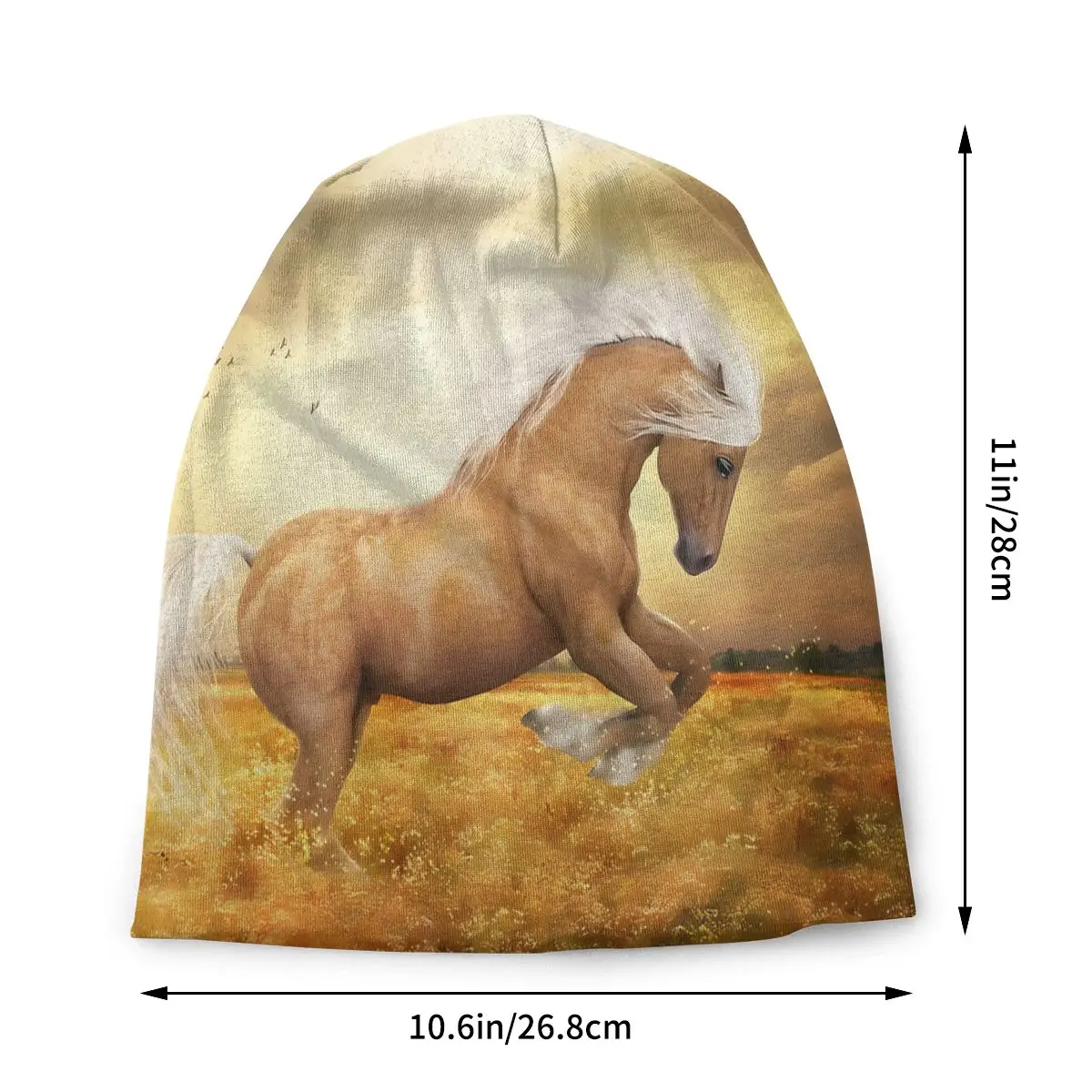 Palomino Horse Sundance Galloping Horse Run Quickly Hat Pullover Children Thin Warm Male Polyester Caps