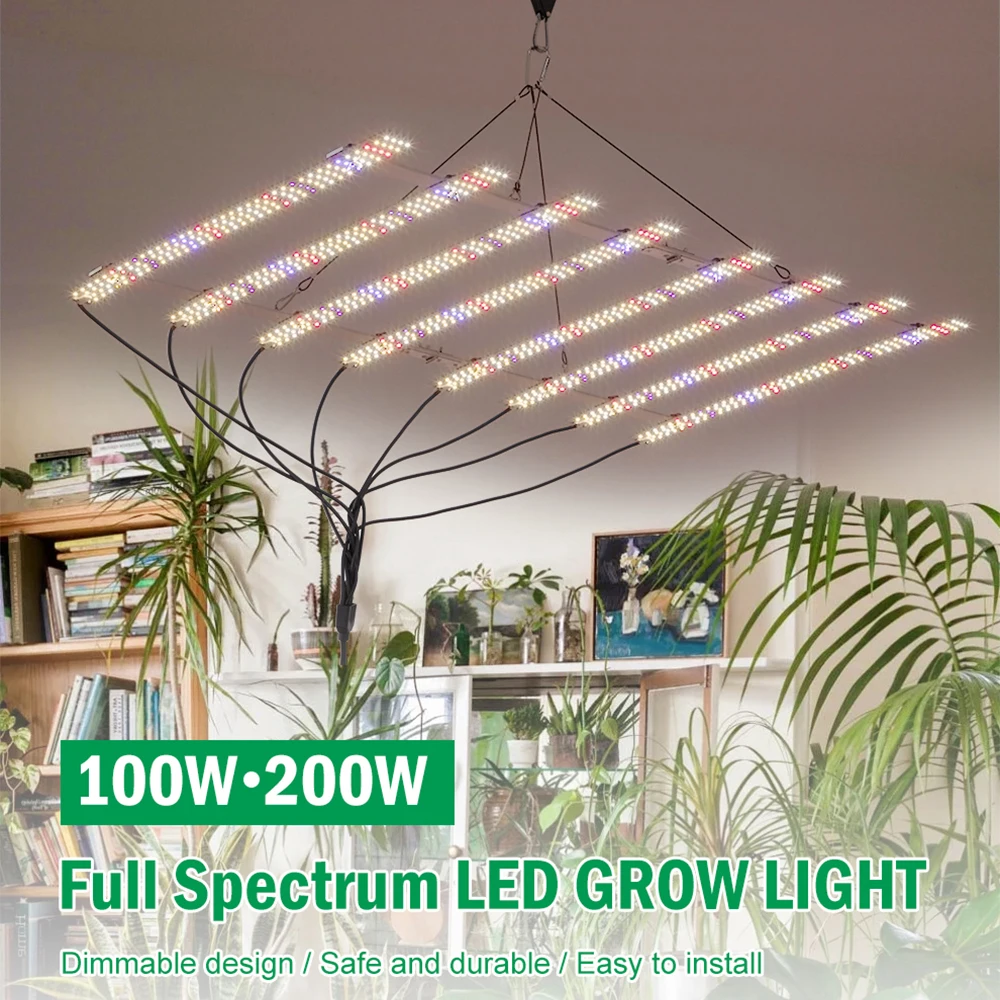 LED-Pflanzenlampe 100W 200W AC100-277V LM281B Vollspektrum mit Dimmschalter Wachstumslampe für Gewächshaus, Indoor-Hydrokulturpflanzen, Sämling