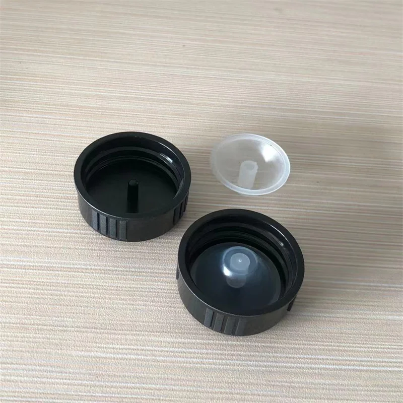 100pcs 18mm 24mm 28400 Essential Oil Bottle Lid Screw Bakelite Cover Phenolic Resin Cap Transparent Inner Plug Black Plastic Top