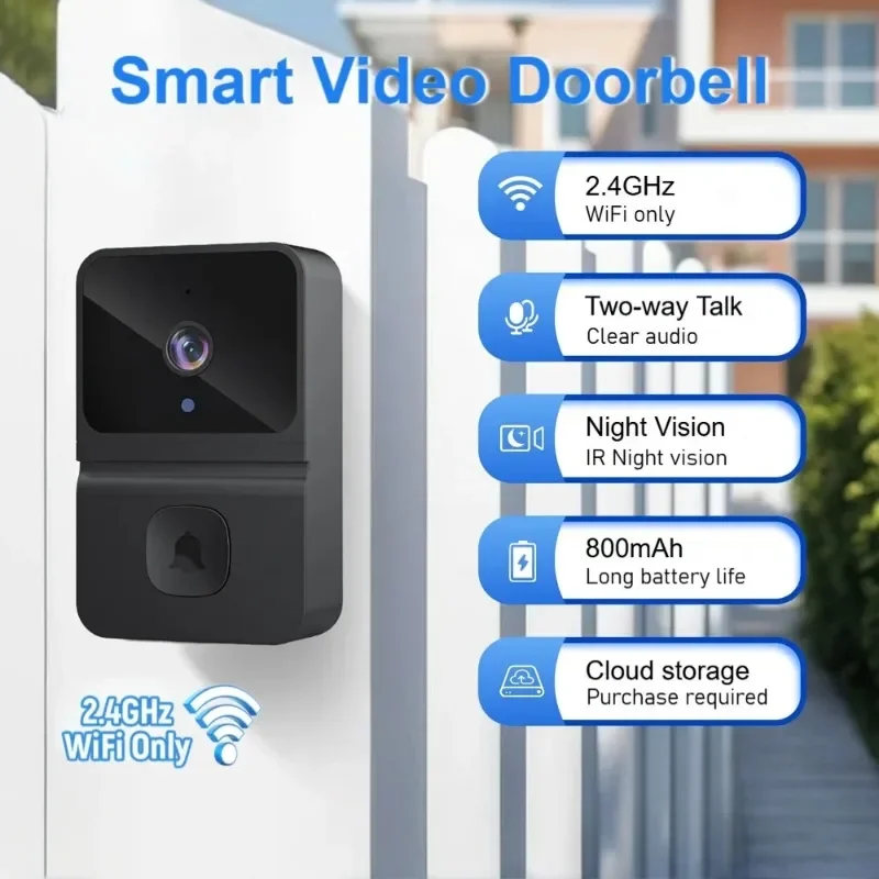 Factory Wholesale Smart Video Doorbell Z30 Wireless Remote Home Monitor Two‑way Audio HD Night Vision Snapshot COD Available