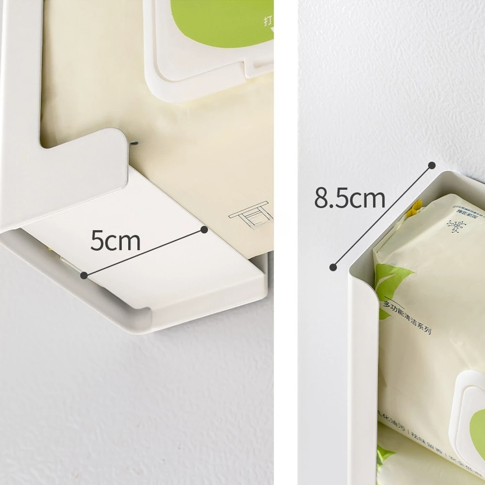 Movable Magnetic Fridge Tissue Box, Kitchen Wet Wipes Integrated Storage Holder, Wall Mount Side Napkin Container
