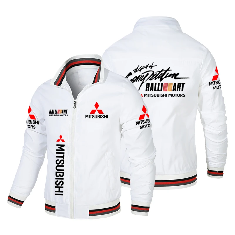 Spring and Autumn Men's Custom Printed Zipper Business Jacket Windproof Outdoor Sports Cycling Mitsubishi Racing Sports Rally