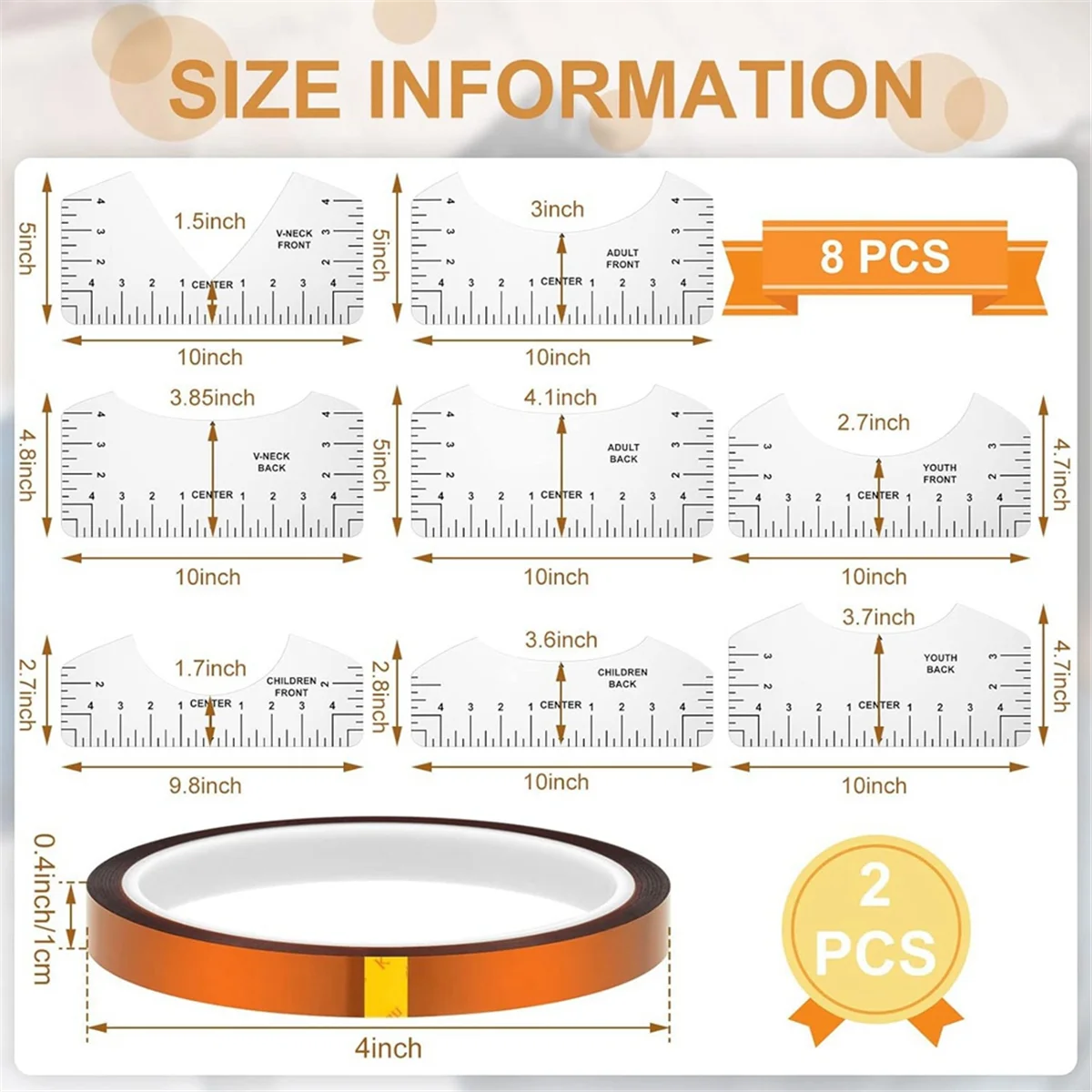 T48C_18 Pcs Heat Press Pillow Kit 4 Size Heat Pressing Transfer Pillows, 4 Heat Transfer Sheets, 8 Size Shirt Rulers