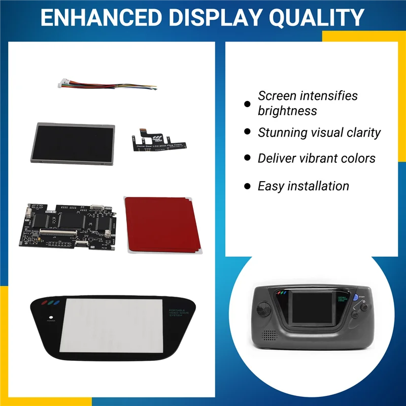 【تصميم أنيق】2X V4 IPS OGS مجموعات شاشة LCD لـ SEGA Game Gear شاشة كاملة V4.0 شاشة LCD تسليط الضوء على السطوع لـ SEGA GG Bla