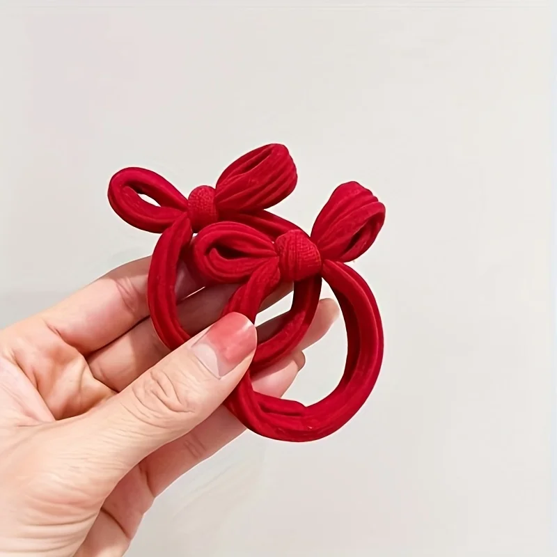 10 Stück rote Haargummis, superstarke elastische Haarbänder, Neujahrspartys, Hochzeiten, langlebiges Haar, sicheres Haarband, Party-Haarbänder – Detail 4