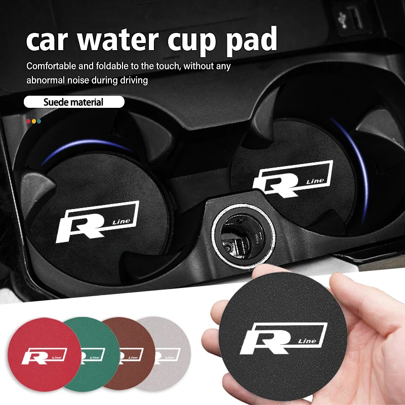 Soporte para botella de agua de coche, alfombrilla antideslizante de gamuza para VW GTI Golf Tiguan Jetta Transporter Passat T5 Polo Touran Scirocco, 2 uds.