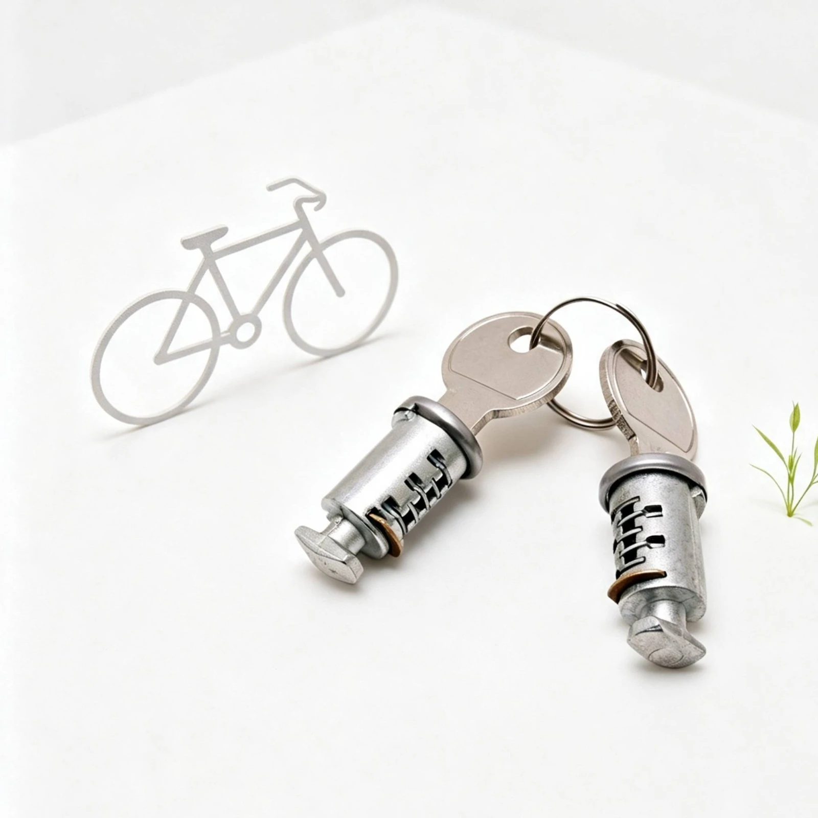 2 Pieces Replacement Lock Cylinder Keyed Alike Core Cylinder Hardware Metal for Cyclists, Roof Rack, Cargo Carrier