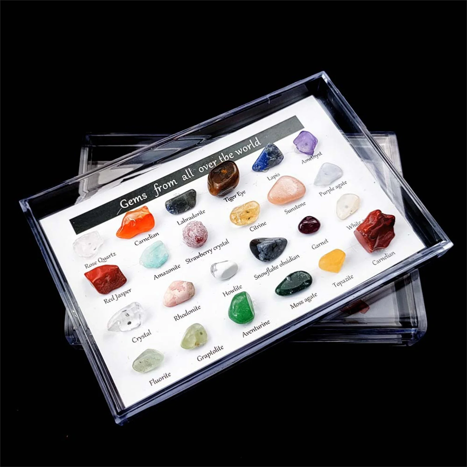 24 Pcs Mineral Rock Christmas Countdown Toy Crystal Collections Gifts for Children Christmas Advent Calendar Kalendarz Adwentowy