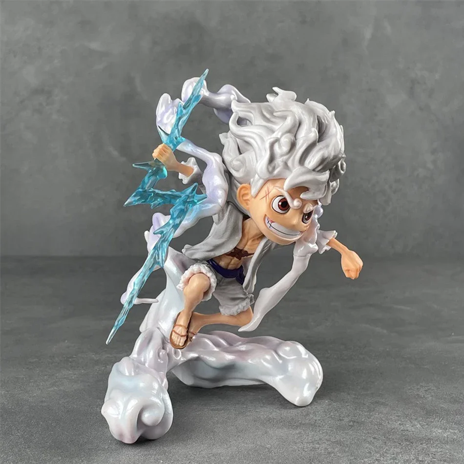 One piece animated character, sun god action statue, Nika, velvet, gear 5, Q-version, doll model, decoration, collection, toy