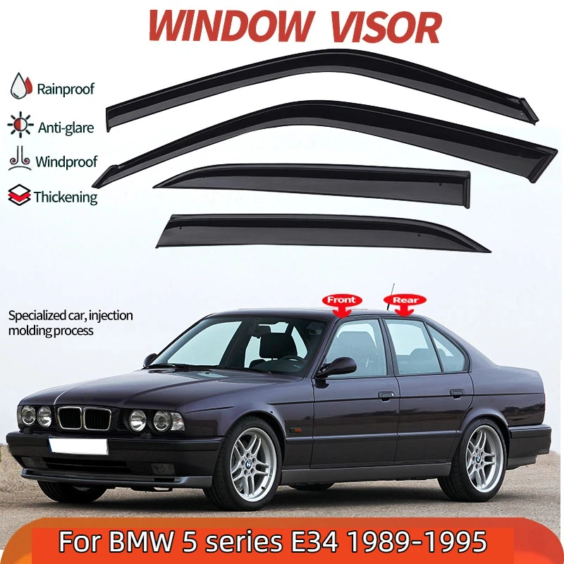 

For BMW 5 series E34 1989-1995 Window visor,3.0mm car window rain shield 4 pieces