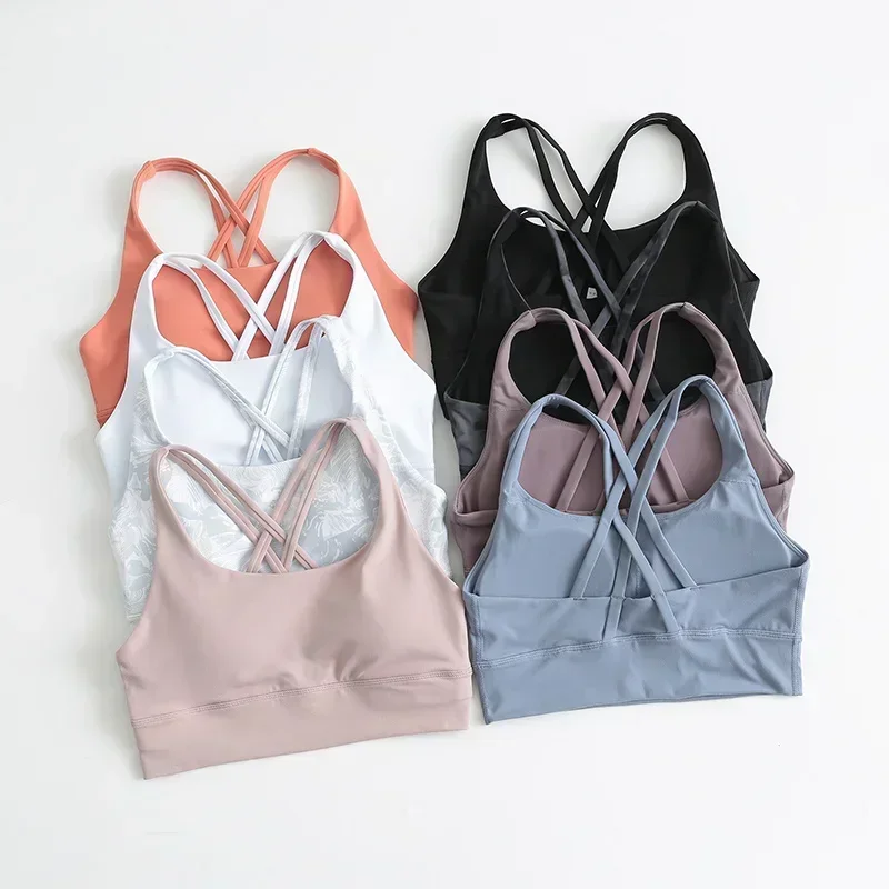 

Lemon Yoga EVERYDAY Cross Workout Sports Yoga Bras Women Naked Feel Shockproof Push Up Running Gym Fitness Crop Tops Logo