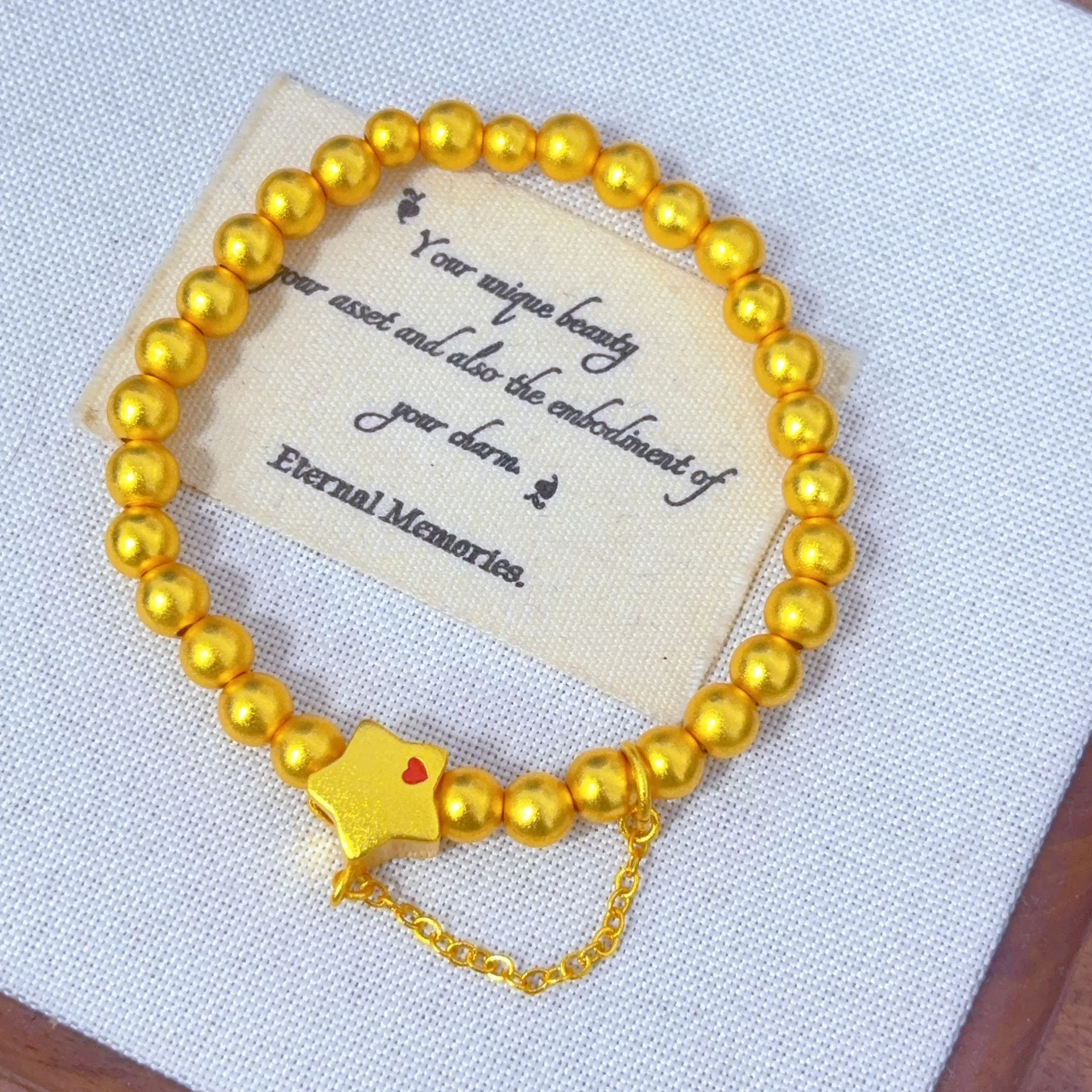 

Plated With Genuine Gold Preservation Ancient Sand Gold Star Bracelets Simple Light Luxurious High End Fashionable Girls Gift