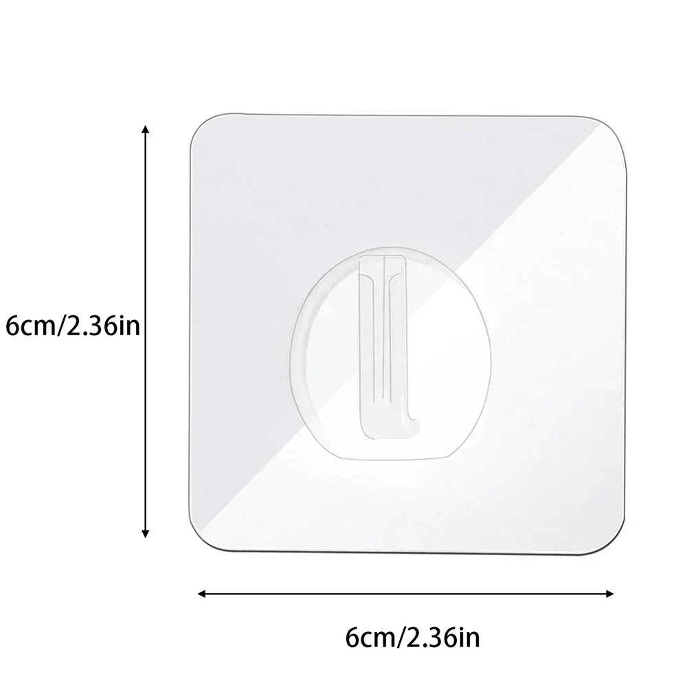 透明な粘着ウォールフック,ドアハンガー,高負荷ラック,キッチンとバスルームのオーガナイザー,10個,1個