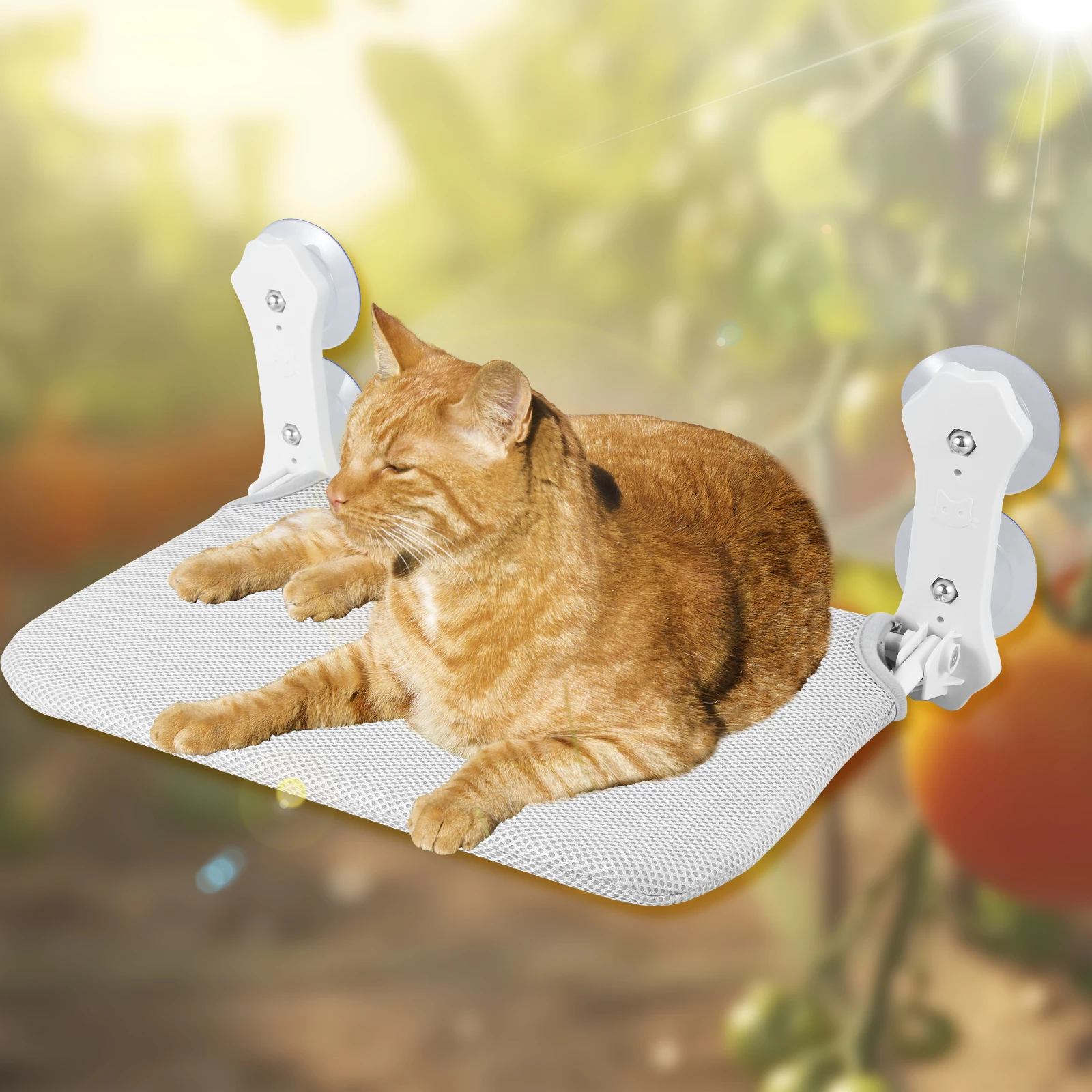 Cat Window Perch Foldable Cat Window Hammock with Detachable Pad 12.5-15kg Weight Capacity Cat Window Bed with Strong Suction