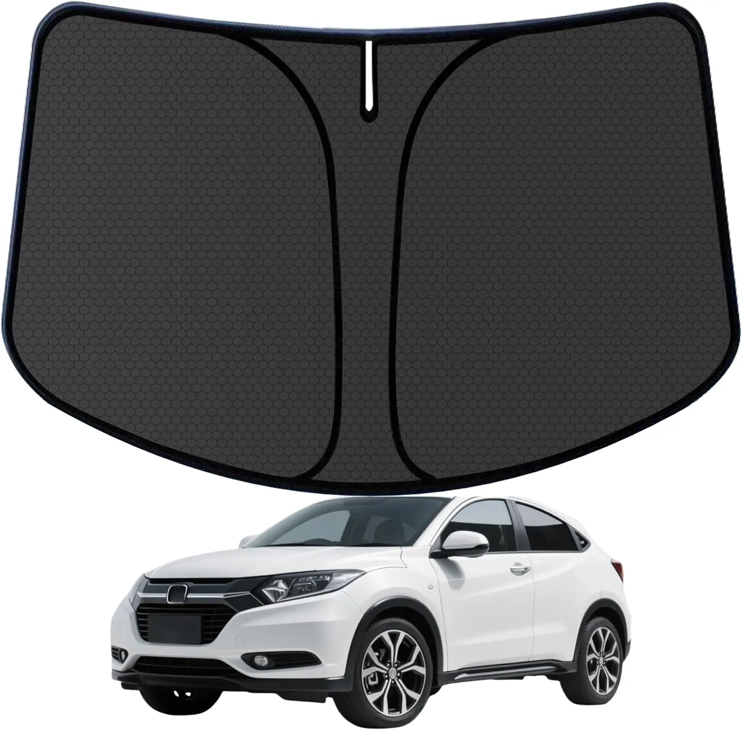 

Custom Fit Windshield Sun Shade for Honda HR-V 2016-2022, Blocks UV Rays, Keeps Car Cooler, Foldable & Thickened
