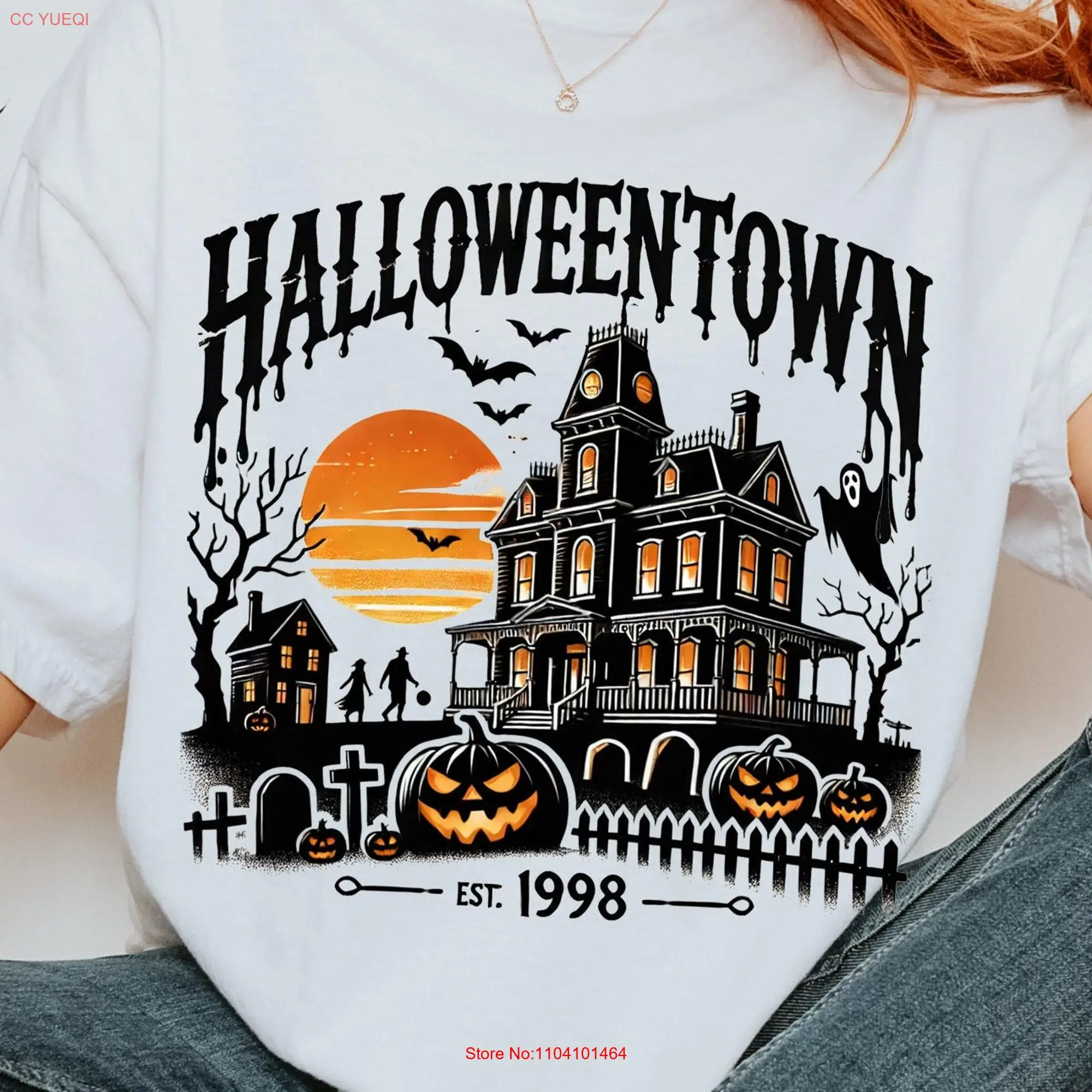 Comfort Colors Halloweentown T Shirt Vintage Halloween Spooky Haunted House Party Apparel Horror Movie