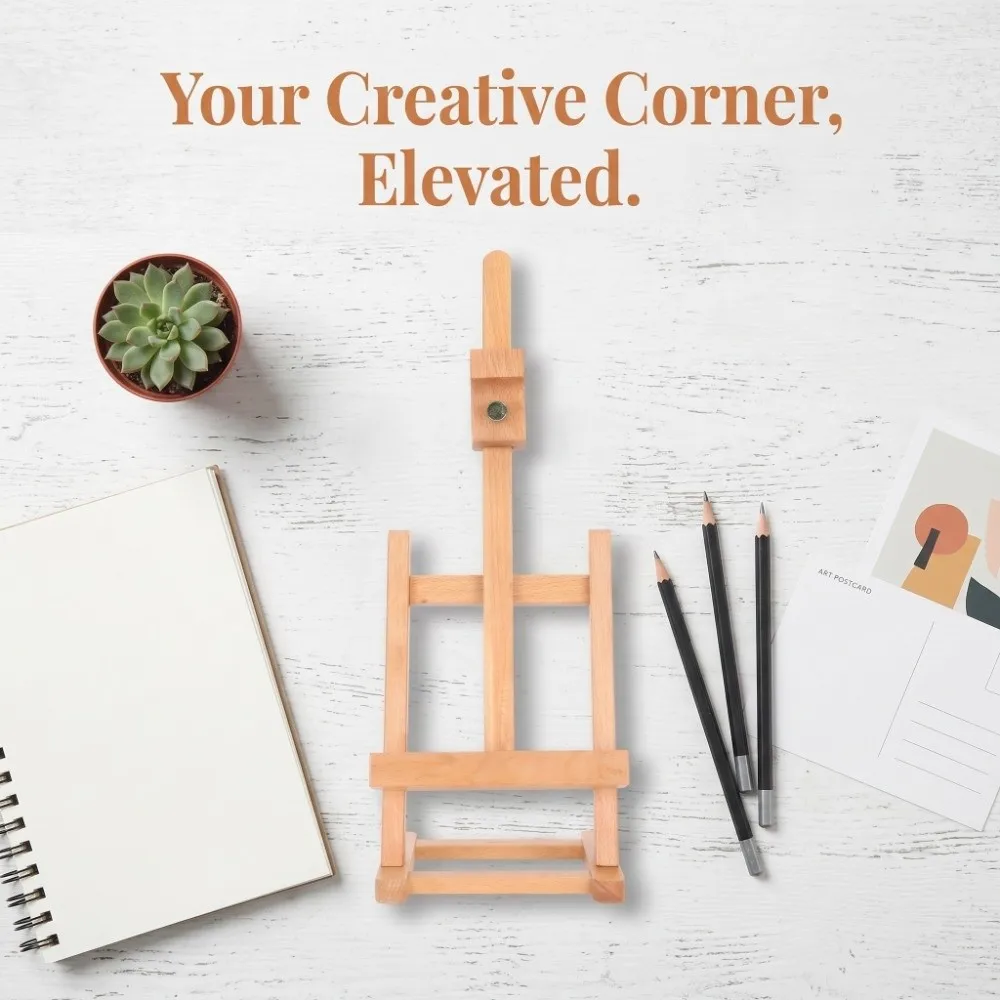 Easy Desk Placement HJ‑6B Tabletop Easel Small Adjustable Display Stand Stable Tabletop Art Holder Rack Mini Canvas Placement