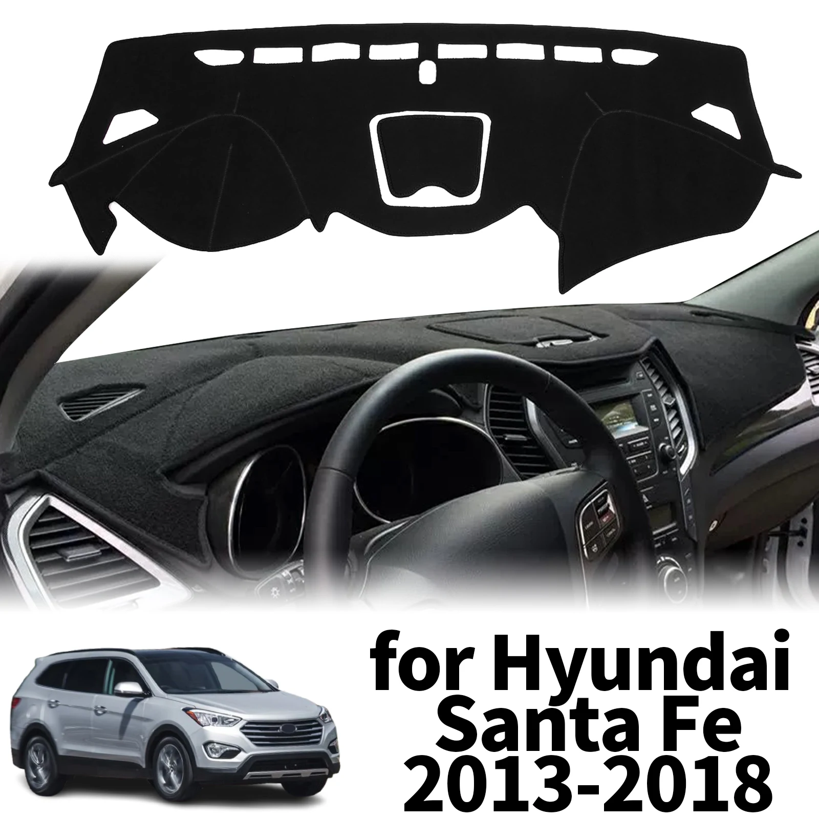 

fit for Hyundai Santa Fe Santafe 2013 2014-2018 Car Dashmat Dashboard Cover Pad Protective Carpet DashMat Sunshade Accessories