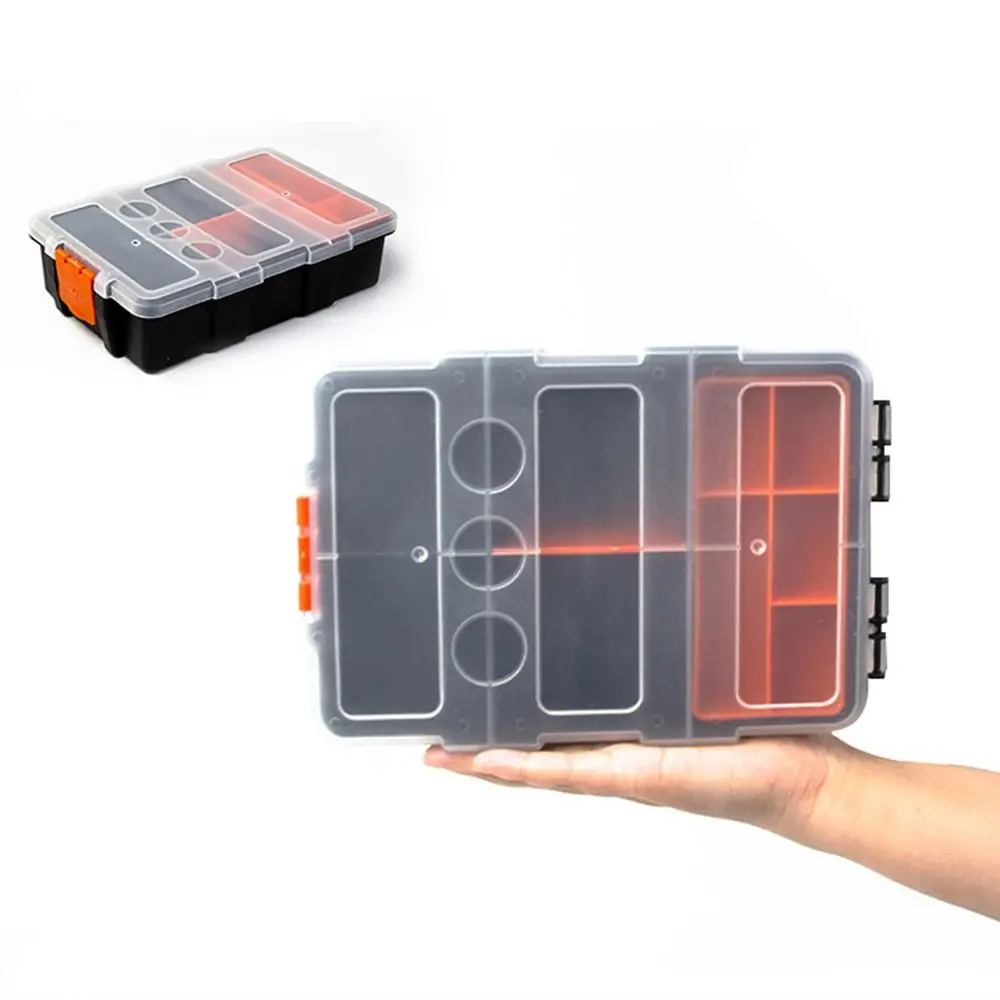 Plastic Multi-Grid Screwdriver Parts Toolbox Screw Storage Box Hardware Tool Repair Tool Box