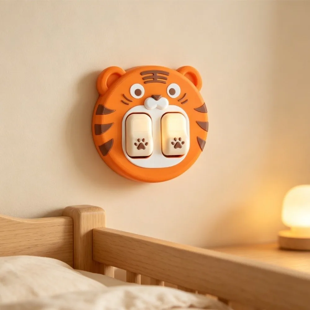 3D Printed Switch Panel Cover Cartoon Animal Raised Paw Buttons Wall Switch Plate 86 Wall Switch Rounded Edges