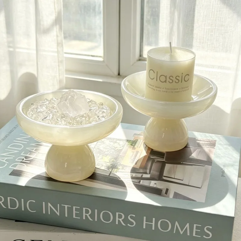 Natural jade bantam candle holder, simple living room decoration ornament, light luxury and high-end European-style exquisite