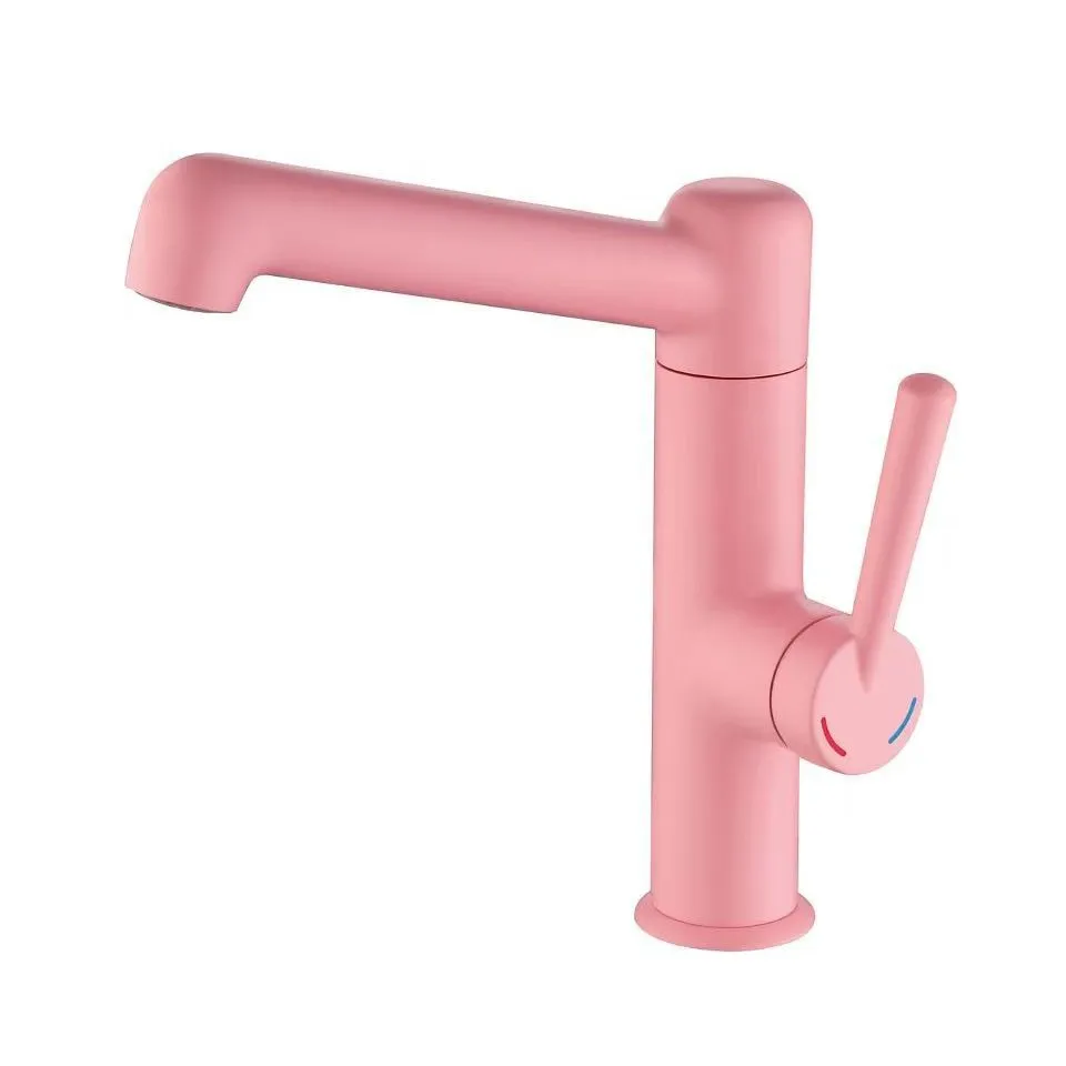 New Bathroom Basin Faucet Brush Gold White Hot and Cold Single Lever Crane Brass Sink Mixer Grey Chrome Rotation Basin Tap