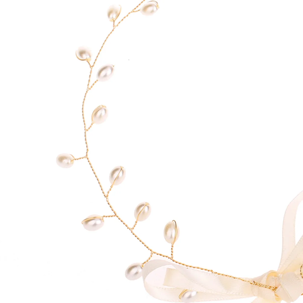 

Pearl Headband Wedding Hair Accessories Elegant Bridal Headbands Bridesmaid Prom Ribbon Pearls Lightweight Comfortable