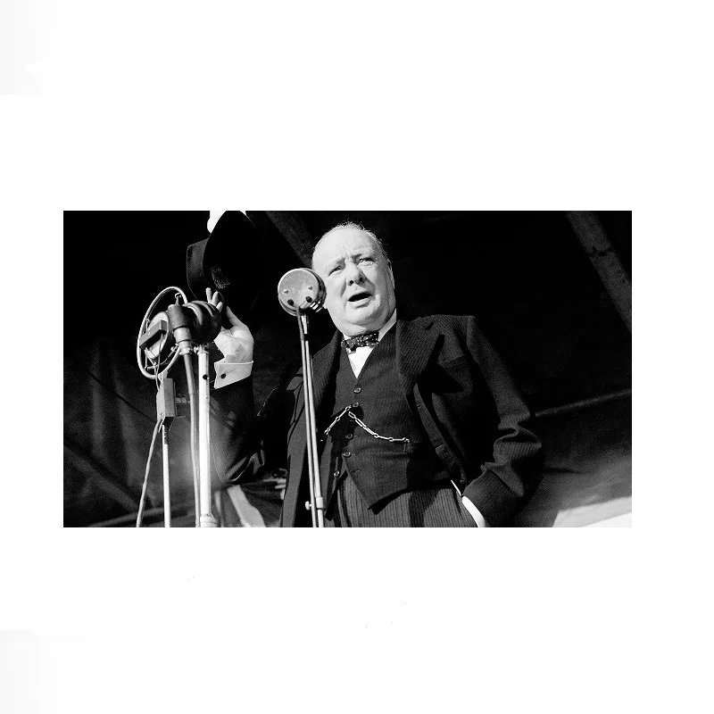 Winston Churchill, Print Art Canvas Poster, For Living Room Decor, Home Wall Picture