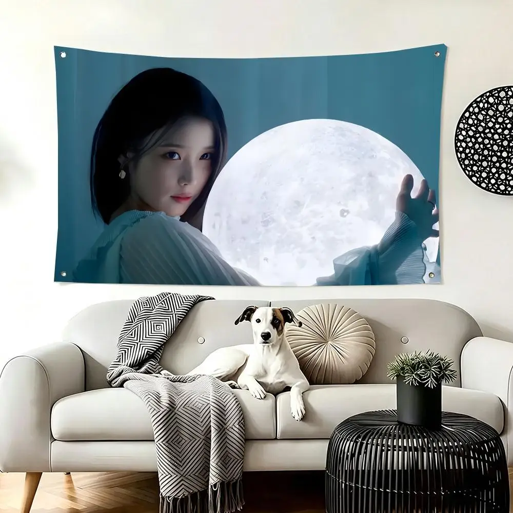 Singer L-Lee Ji‑eun IU Flags  For Living Room Home Dorm Decor Wall Outdoor Camping Party Banner Gifts