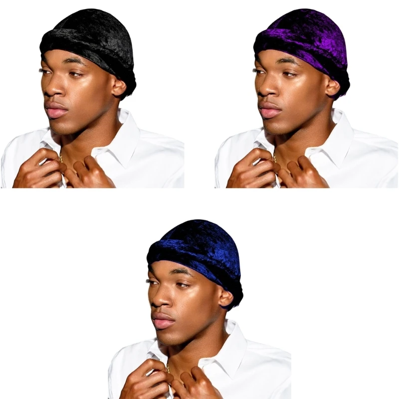 

HaloTurban Durag Lined HeadScarf Comfy Chemo Hat Men Turban HeadWrap