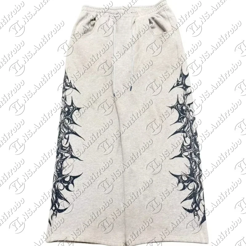 2026 Modische Y2K-Hosen mit Druckmuster für Herren und Damen, High Street Vintage Hip Hop Lässige Paar-Hosen, Hochwertige Weite Hosen – Detail 8