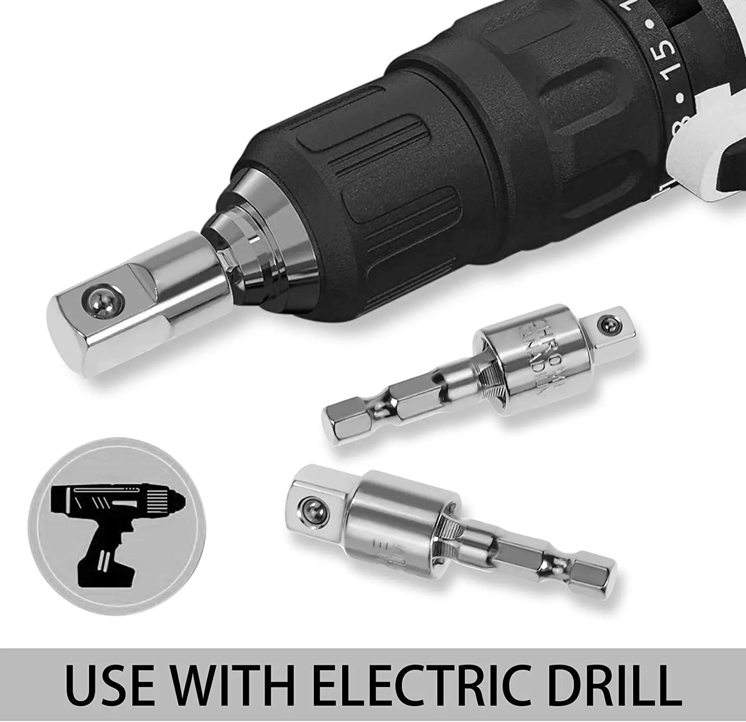3 1/4 "3/8" 1/2 "Driver Adapter Cờ Lê Lục Giác Nối Dài Khoan Ổ Cắm Nguồn Adapter Nối Dài Bit bộ Mũi Khoan Hạt Lái Xe