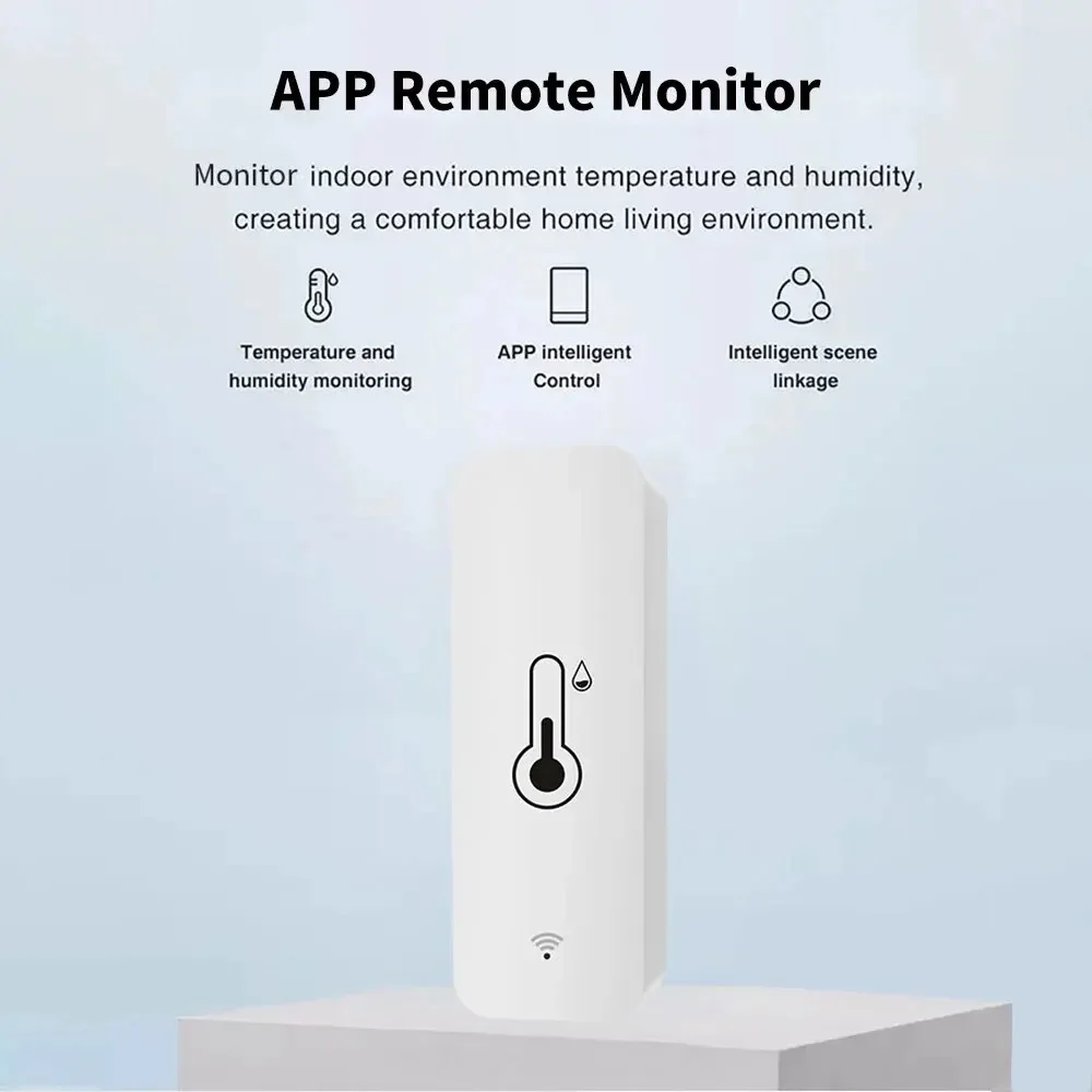 Tuya Zigbee WiFi Temperature And Humidity Sensor Battery Powered Smart Home APP Remote Monitor With Alexa Google Assistant