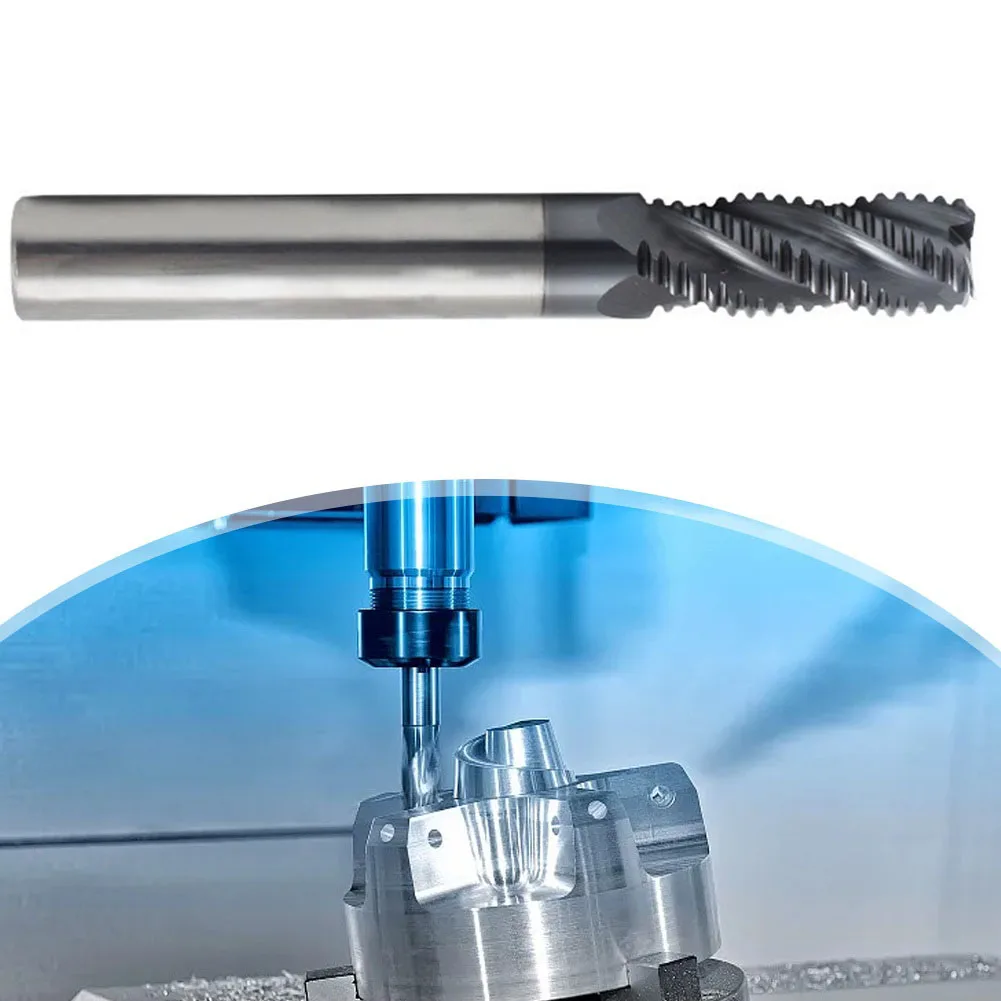 Solid Carbide 4 End Mill With Coating For Roughing Operations Applications Steel Aluminum Cast Iron CNC Machine