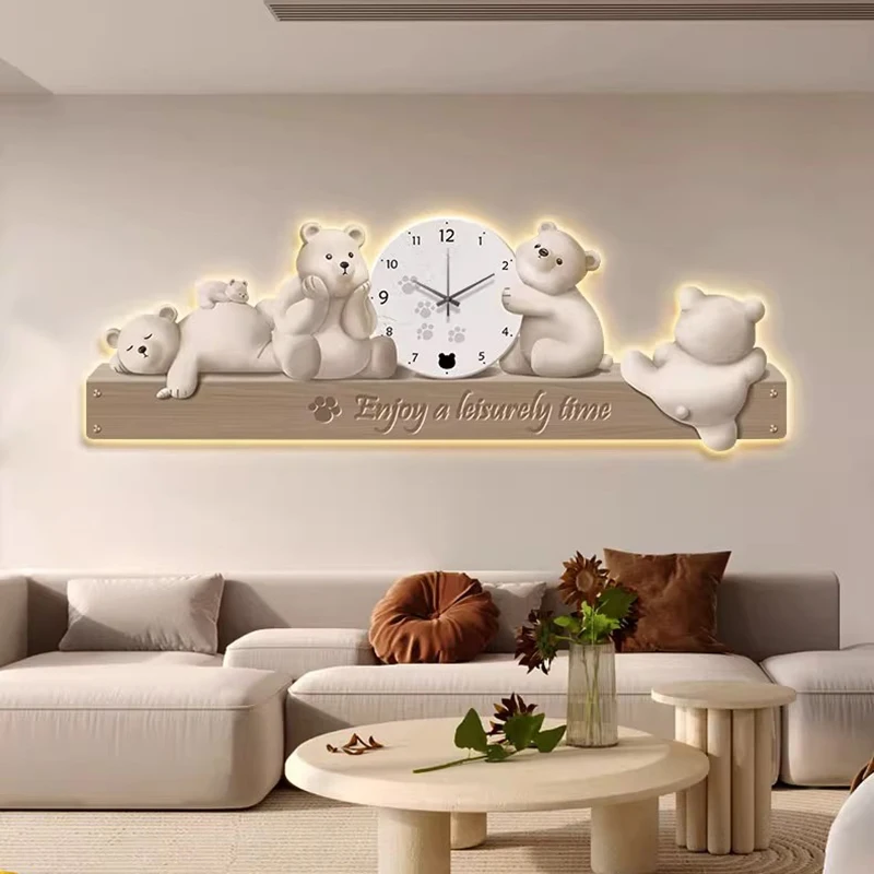 Art Mural Wall Clocks Living Room Digital Luxury Mechanism Restaurant Wall Watch Silent Cartoon Horloge Murale Home Decoration