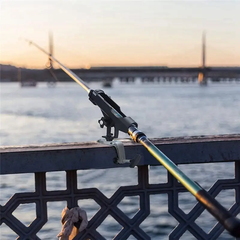 ABJV 3 Pcs Fishing Boat Rods Holder 360 Degree Adjustable Folding Fishing Pole Holders Stand for Kayak Canoe Dock