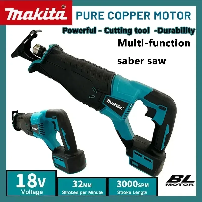 

Makita Brushless 18V Reciprocating Saw Cordless Cutter With 4 Blades For DIY Wood Framing Metal Pipe Repair Projects