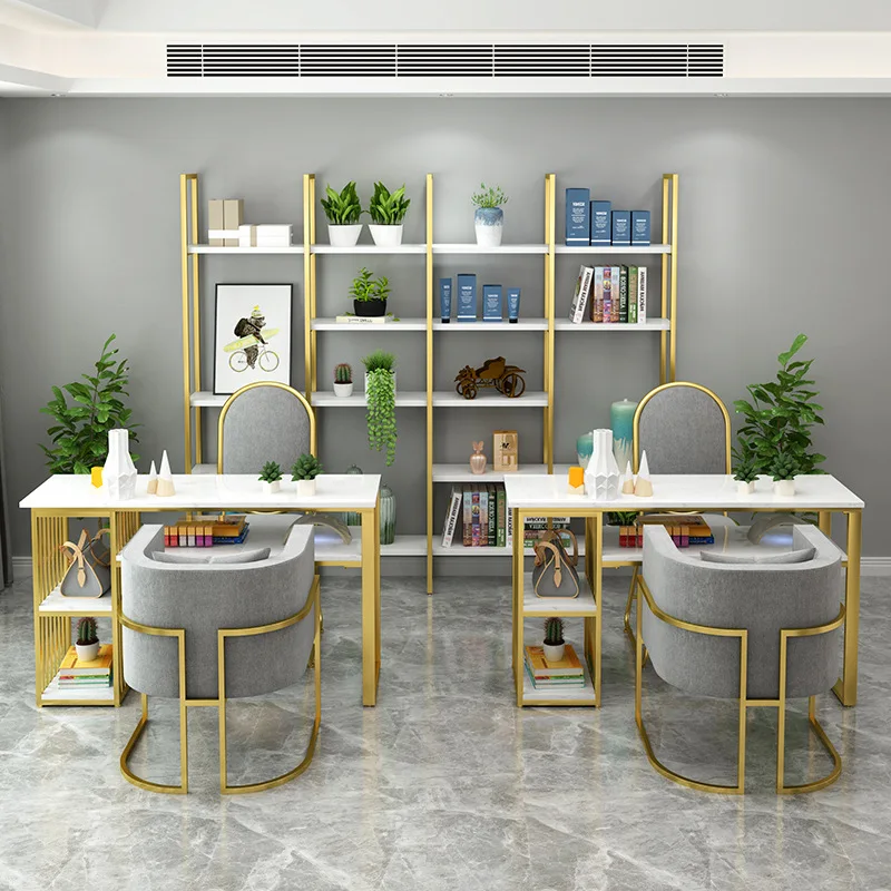 Simple Modern Wrought Iron Manicure Table And Chair Set Internet Celebrity Manicure