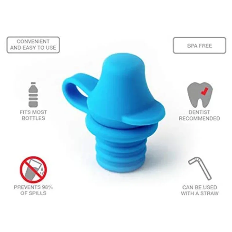 1PC Portable Kids No Spill Choke Water Bottle Cup Adapter with Tube Drinking Straw for Baby Drink Feeder Water Leak Proof  Cap