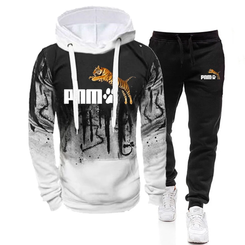 

Spring Autumn Fashion Clothing Tracksuit Men 2 Piece Set Hoodies+Pants Sets Hoody Mens Sweatshirt Sport Joggers Sweatpants Suit