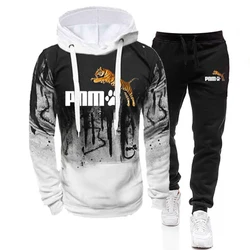 Spring Autumn Fashion Clothing Tracksuit Men 2 Piece Set Hoodies+Pants Sets Hoody Mens Sweatshirt Sport Joggers Sweatpants Suit