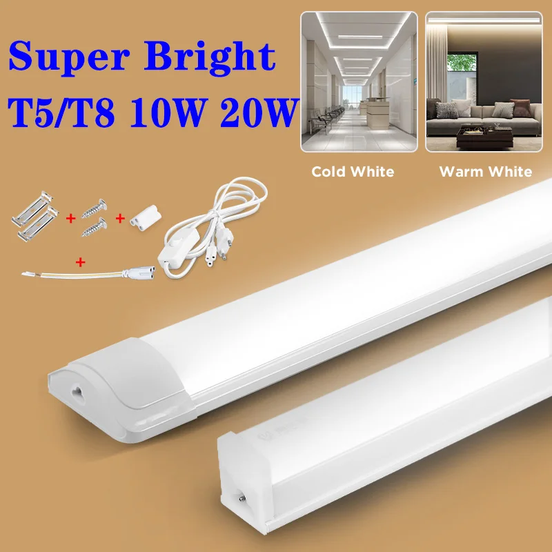 LED Lighting Tubes Strip 220V Lamps Bar for Home Appliance Kitchen Living Room Decor Cabinet Bedroom Study Room 110V Strip LED