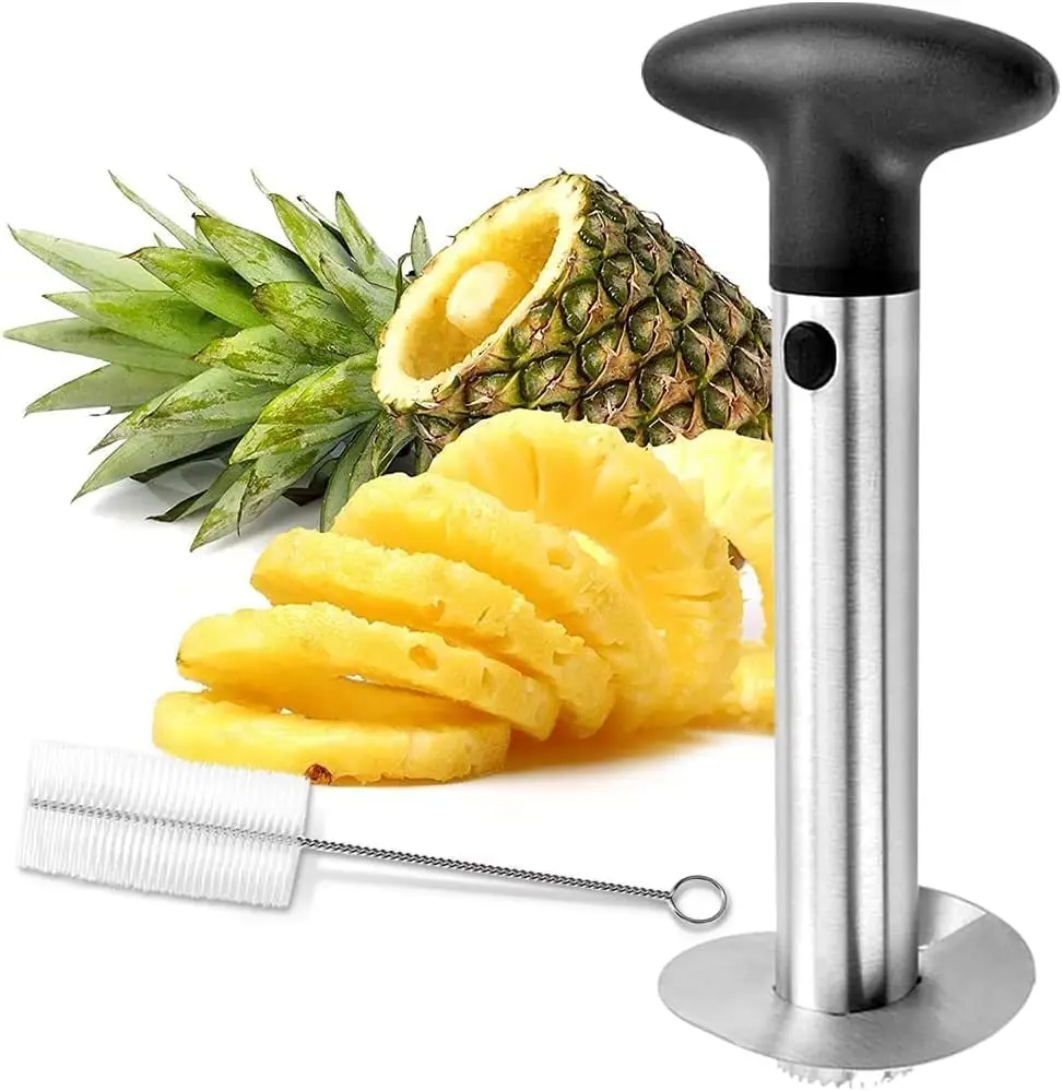 

3-in-1 Stainless Steel Pineapple Corer, Slicer & Cutter for Rings & Chunks, Kitchen Tool